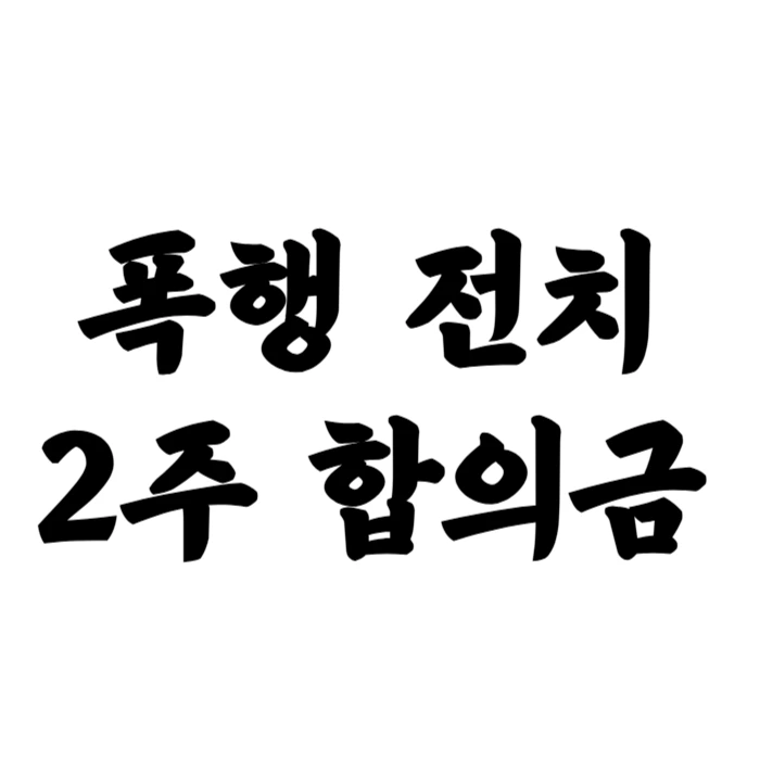 폭행 합의금 발생 시 폭행 전치 2주 합의금