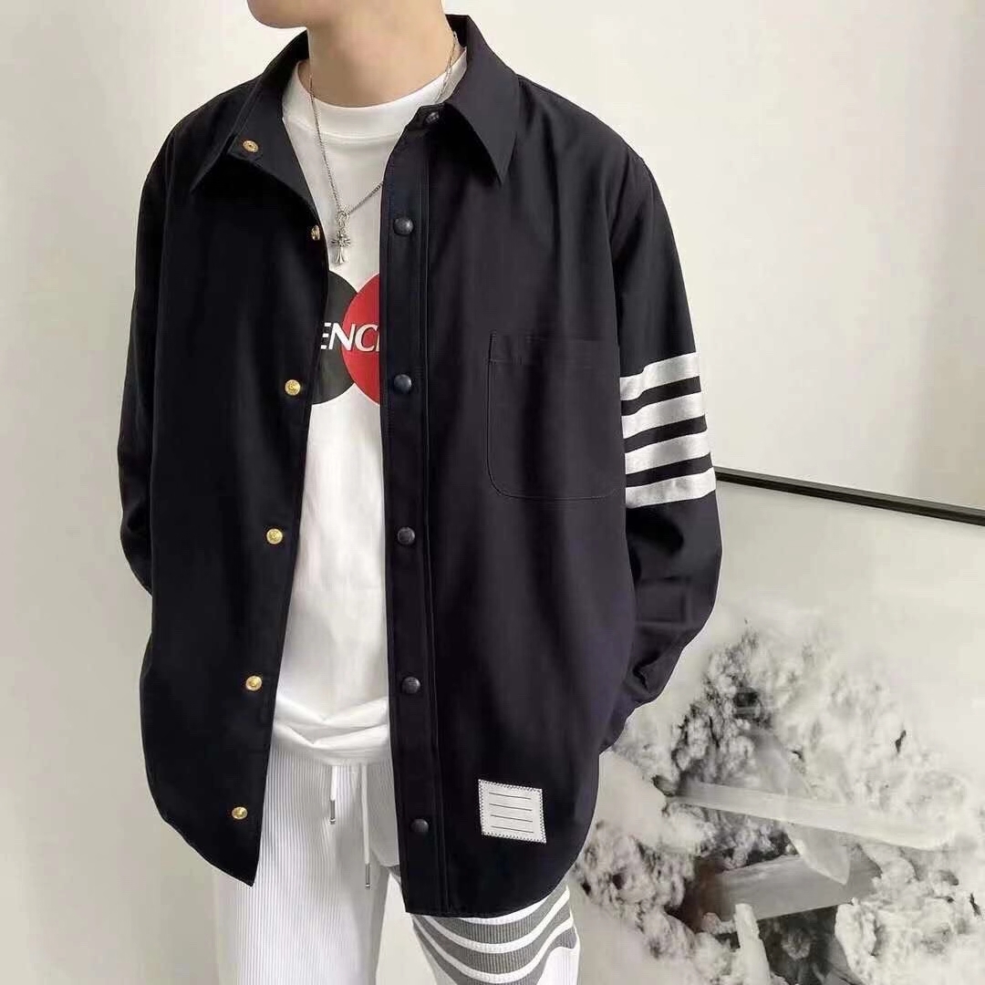  [THOM BROWNE] 톰브라운 4선 소매 셔츠 블랙