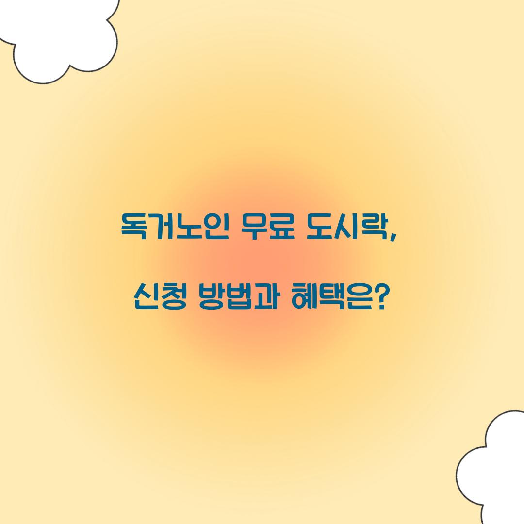독거노인 무료 도시락