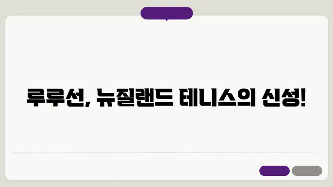 뉴질랜드 테니스선수 루루선 프로필 세계랭킹