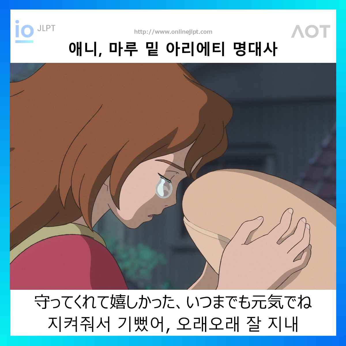  [애니 명대사 - 마루 밑 아리에티]守ってくれて嬉しかった、いつまでも元気でね