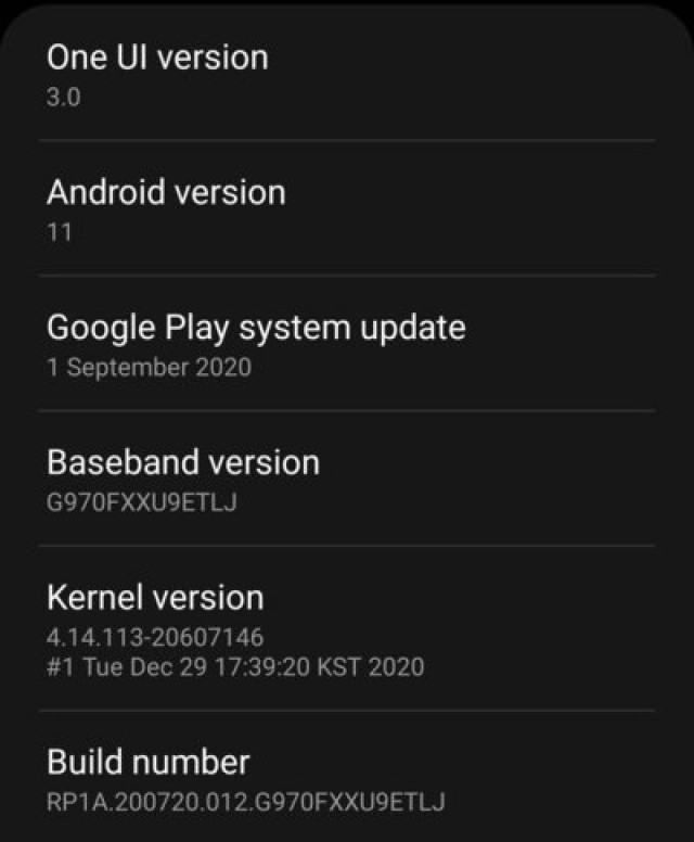  갤럭시 S10 시리즈 , One Ui 3.0 배포 시작
