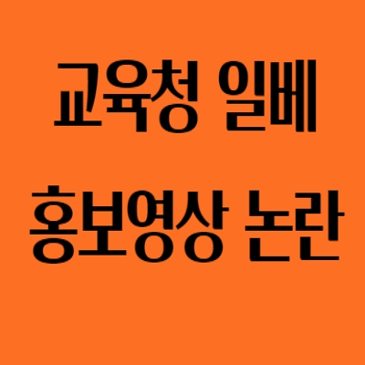  교육청 일베 홍보영상 논란