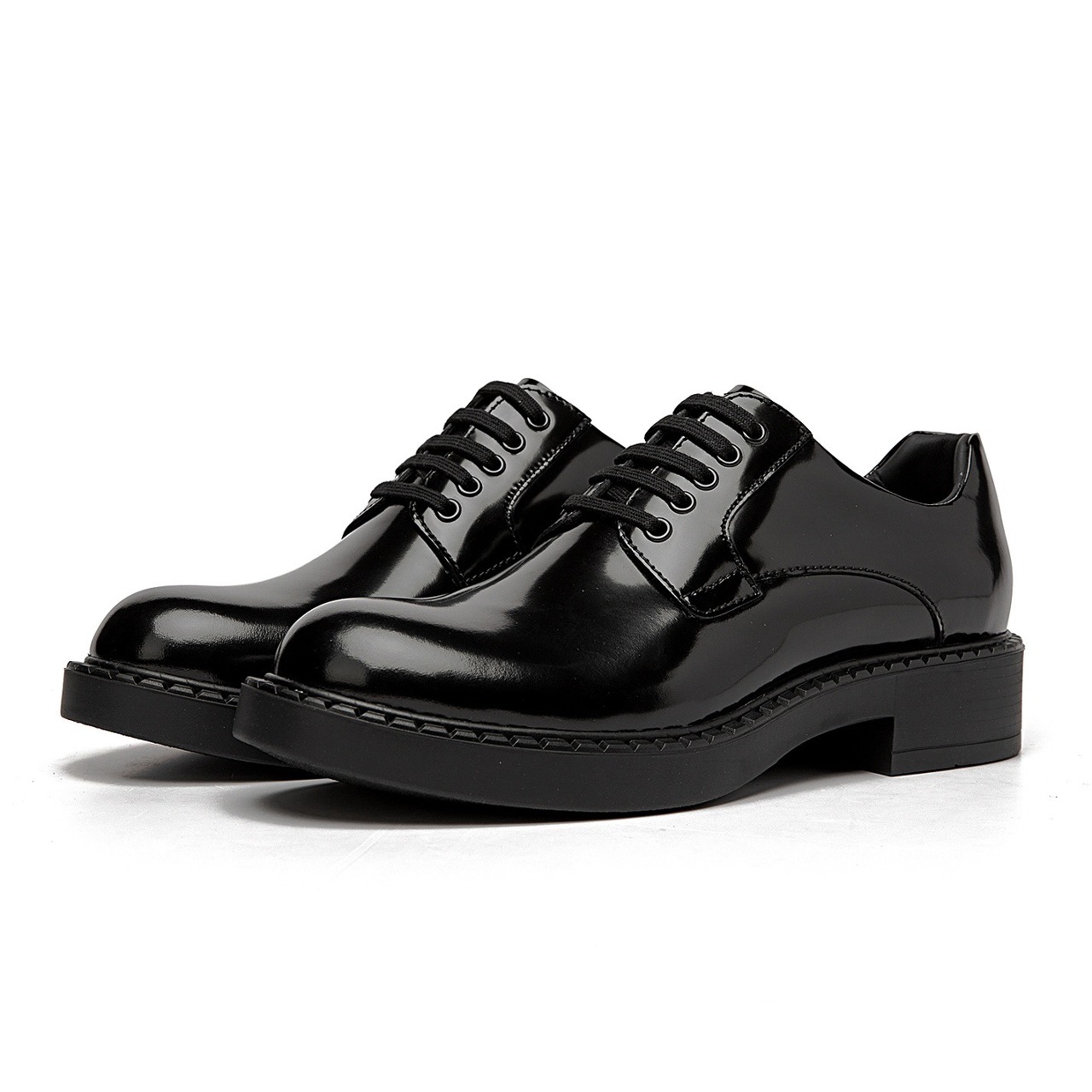  [PRADA] 프라다 브러시드 가죽 더비 슈즈 2EE345 P39 F0002
