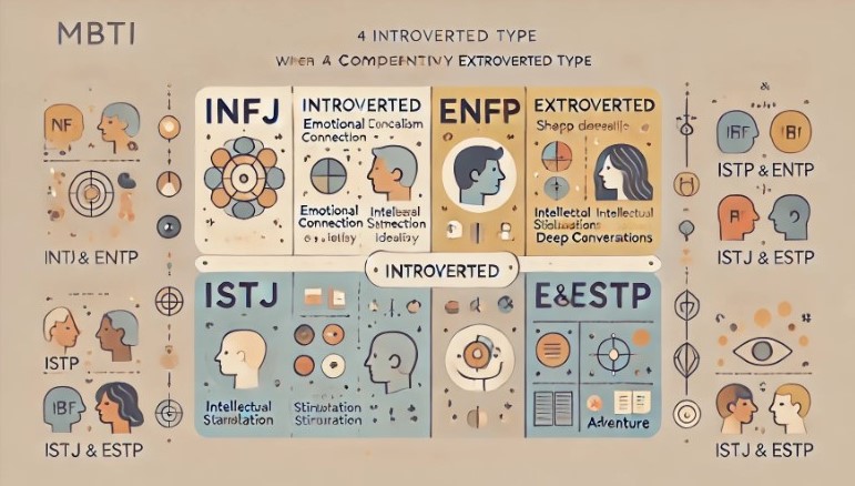 내향형(I) &amp; 어울리는 외향형(E) 유형 4가지 의 예