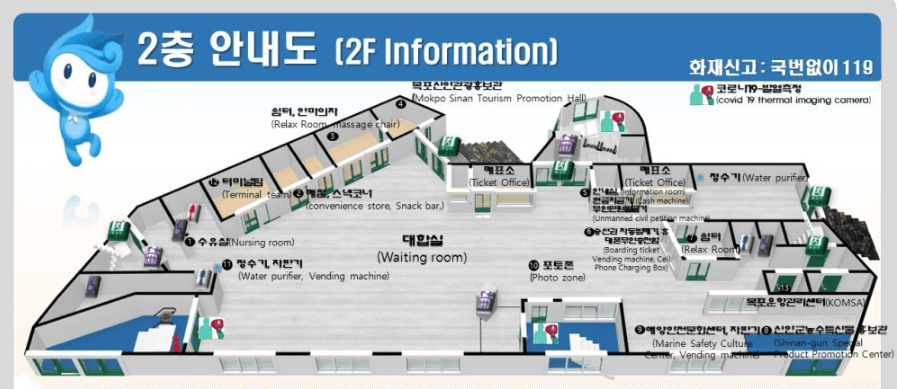 목표연안여객터미널 대합실 안내도