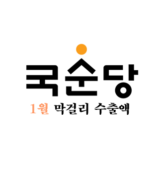  [국순당] 1월 수출액, 국내 막걸리 1월 수출액