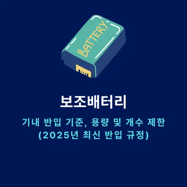 보조배터리 기내 반입 기준