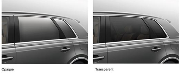  토판, 세계 최초 액정 빛 제어 필름 윈도우 글라스 개발 VIDEO: World’s first automotive light control side window glass