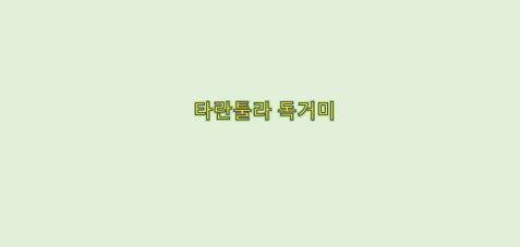  타란툴라 독거미의 색다른 특징