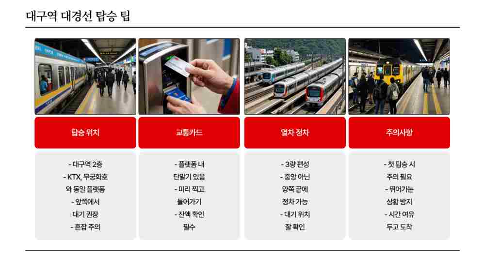 대구역 대경선 시간표 조회 - 평일 주말 첫차 막차