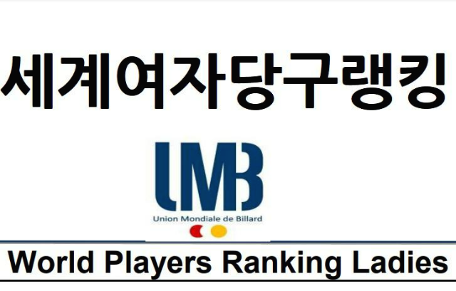 세계 여자당구 랭킹 : UMB 세계캐롬당구연맹 여자당구선수 랭킹