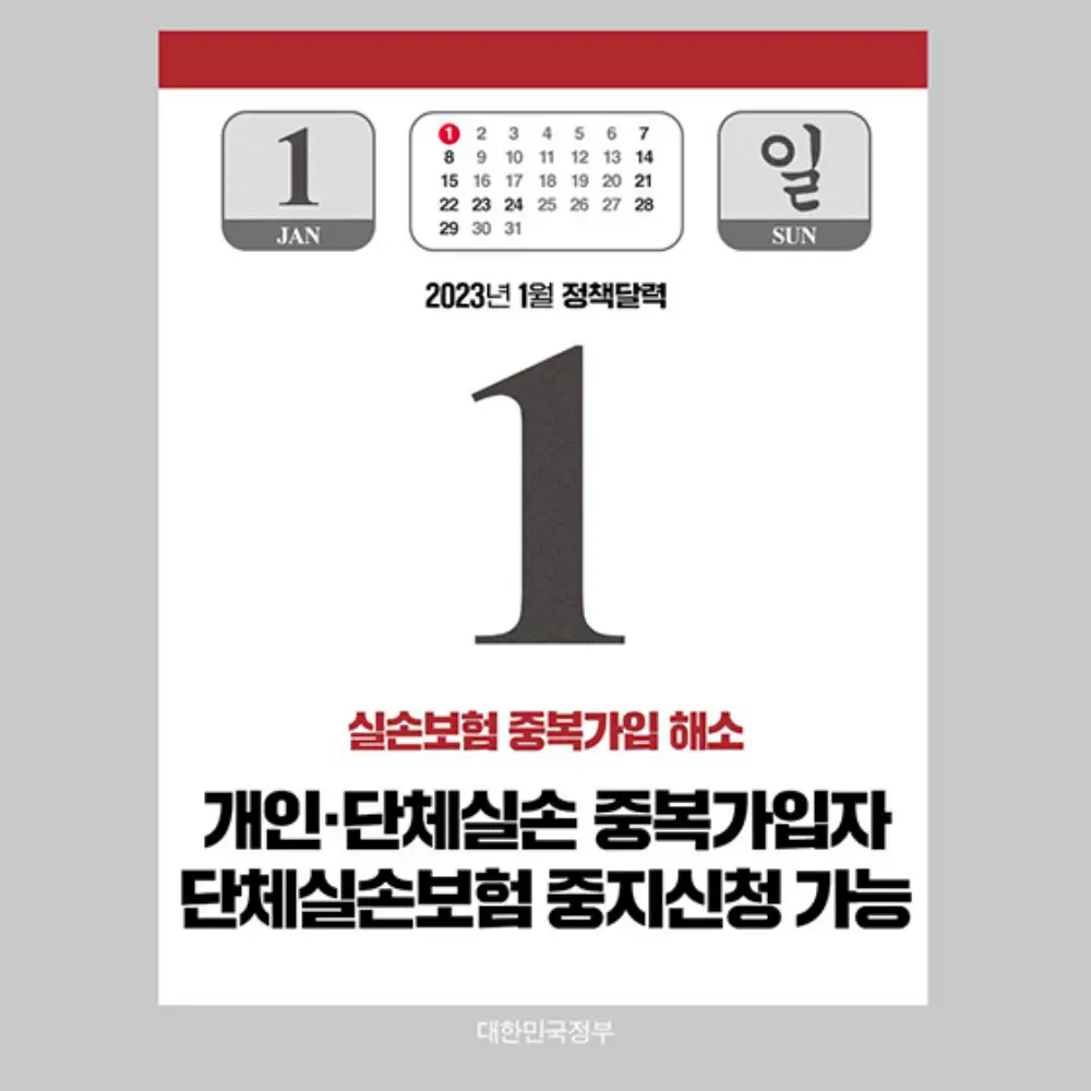 개인·단체실손 중복가입자 단체실손보험 중지신청 가능
문구가 있는 달력