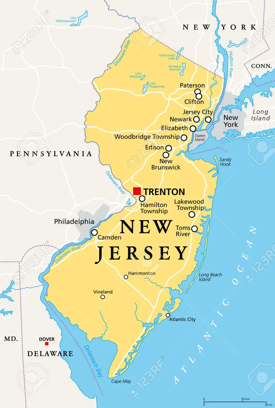 뉴저지 지도&amp;#44; New Jersey