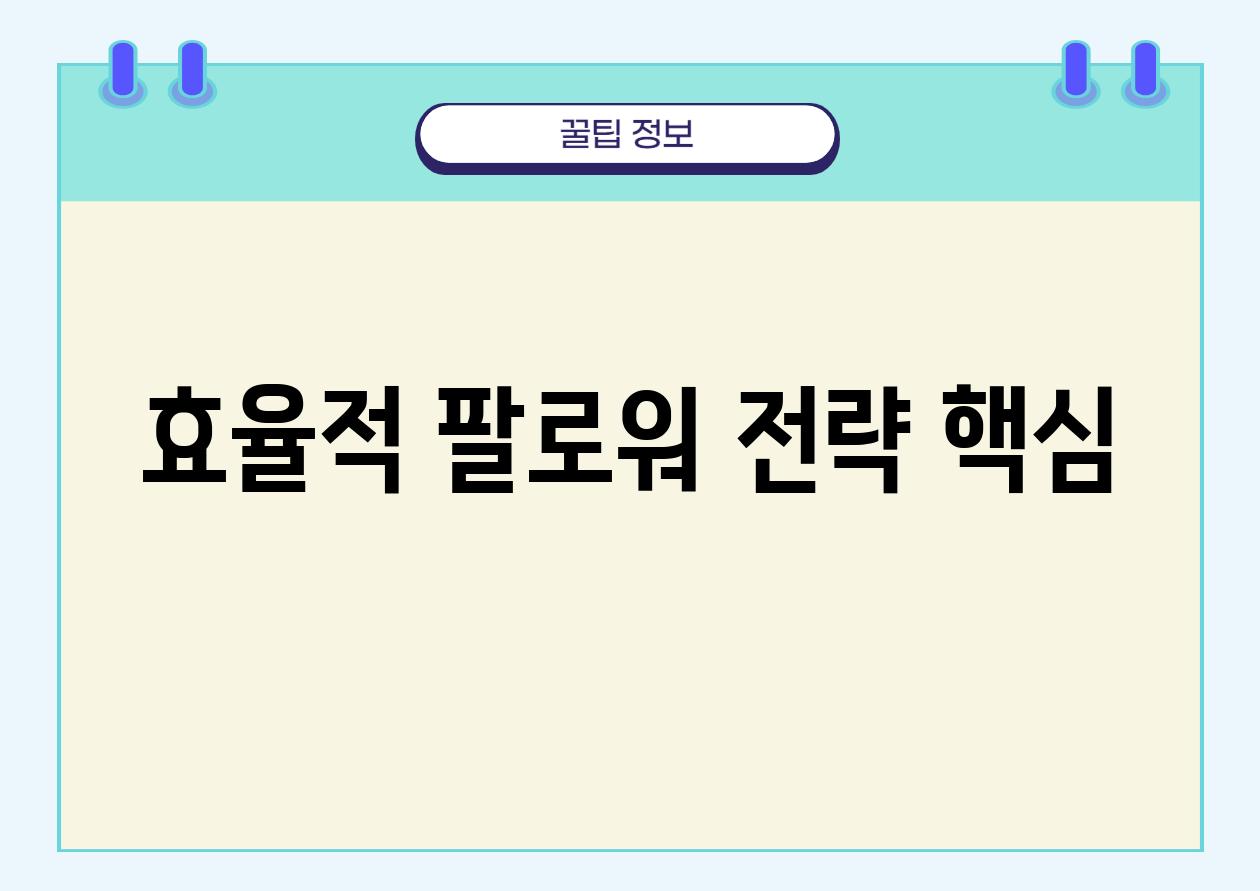 효율적 팔로워 전략 핵심