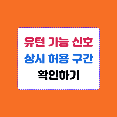 유턴가능 신호 및 상시허용 구간 확인 이미지