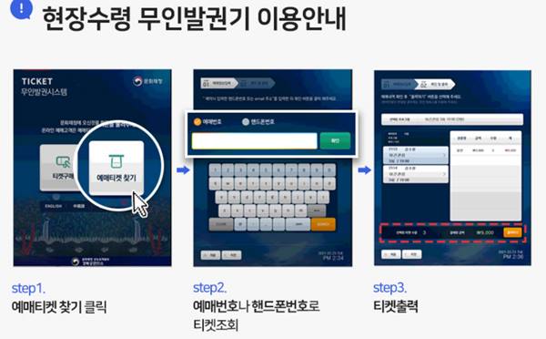 현장수령 무인발권기 사용방법 / 출처 : 11번가