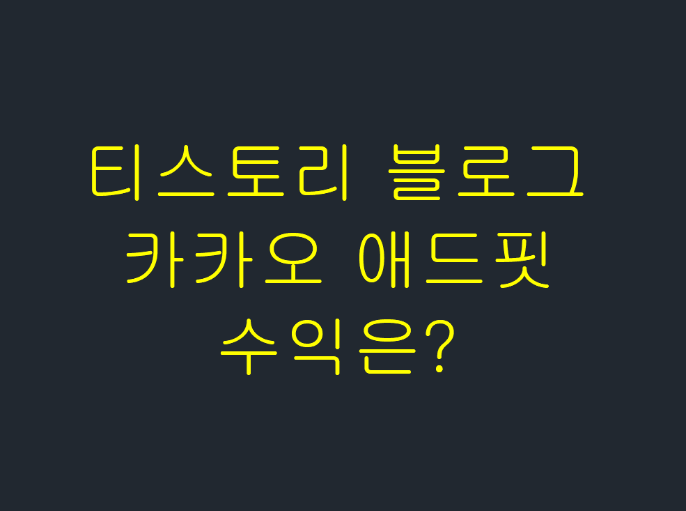  티스토리 블로그, 카카오 애드핏 수익은?