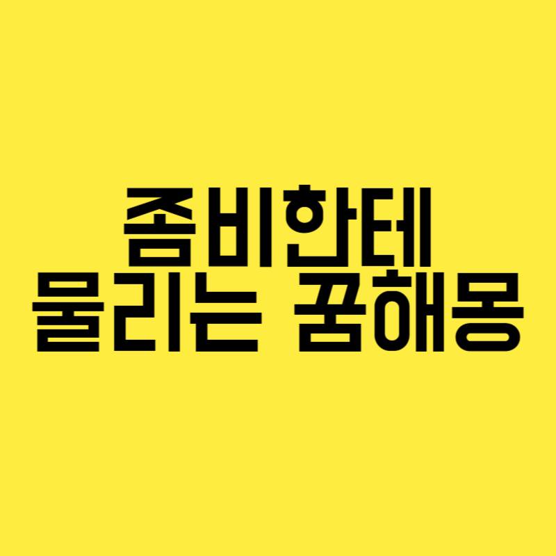 좀비한테 물리는 꿈해몽