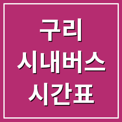  구리 시내버스 시간표
