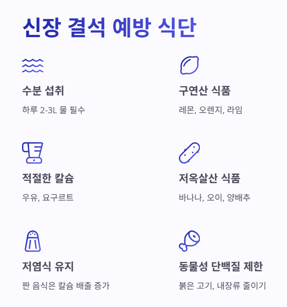 신장 결석 예방에 좋은 음식