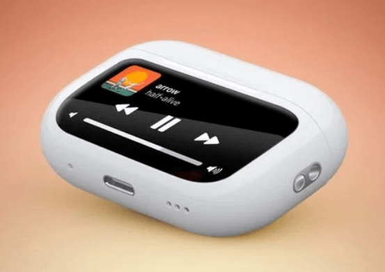 AirPods 디스플레이의 예상 이미지입니다.