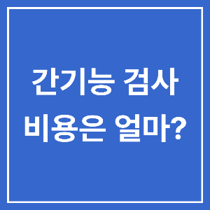  간기능 검사 비용과 방법