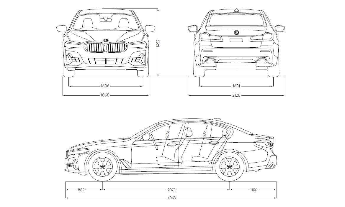 BMW 5시리즈 크기 제원표