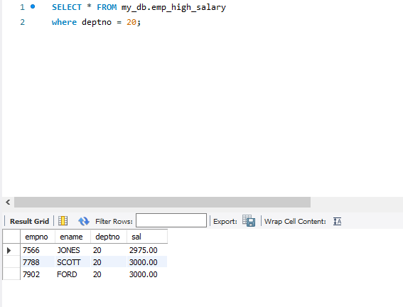 [MySQL] MySQL 워크벤치를 활용한 VIEW 생성 및 INDEX 지정