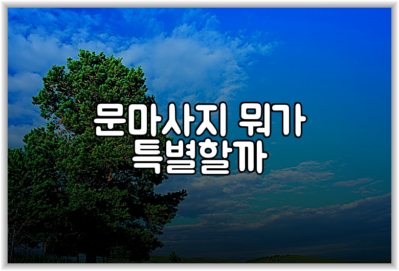 문마사지 뭐가 특별할까
