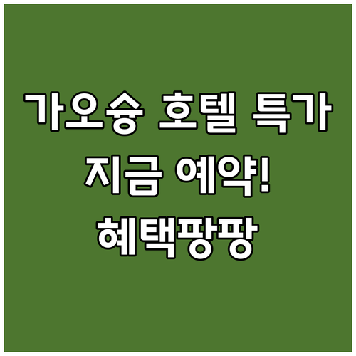 가오슝 호텔 특가 정보 총정리 지금 