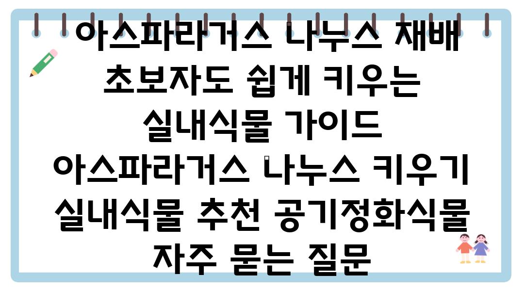  아스파라거스 나누스 재배 초보자도 쉽게 키우는 실내식물 설명서  아스파라거스 나누스 키우기 실내식물 추천 공기정화식물 자주 묻는 질문