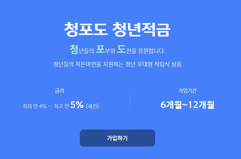 청포도 청년적금 우대 금리 혜택