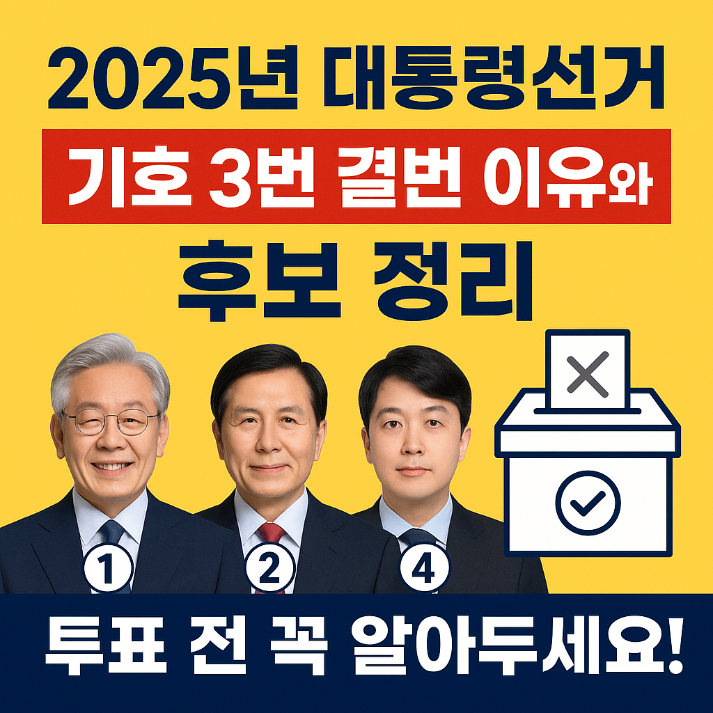 대통령 후보자 명단 기호3번 결번인 이유?