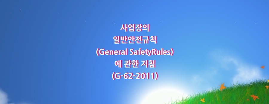  사업장의 일반안전규칙(General SafetyRules)에 관한 지침(G-62-2011)