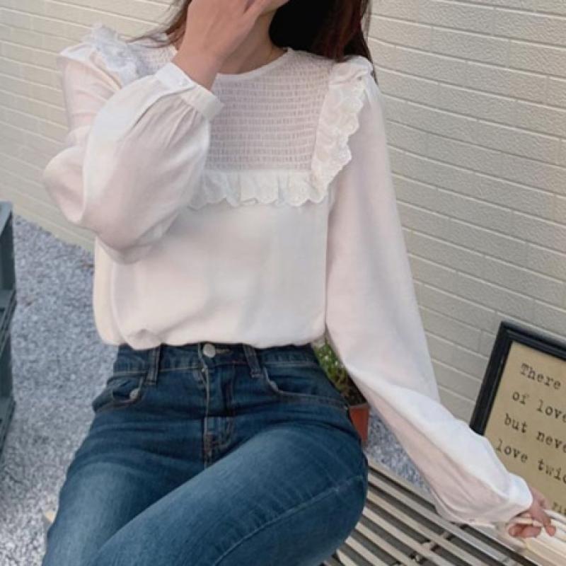 프릴 디자인 여성 블라우스 여친룩 봄블라우스