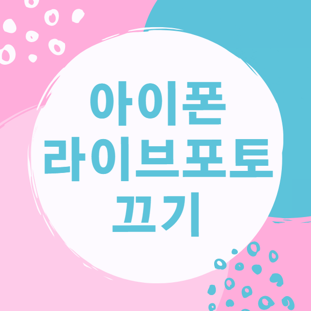  아이폰 라이브포토 끄기 유지하는 방법