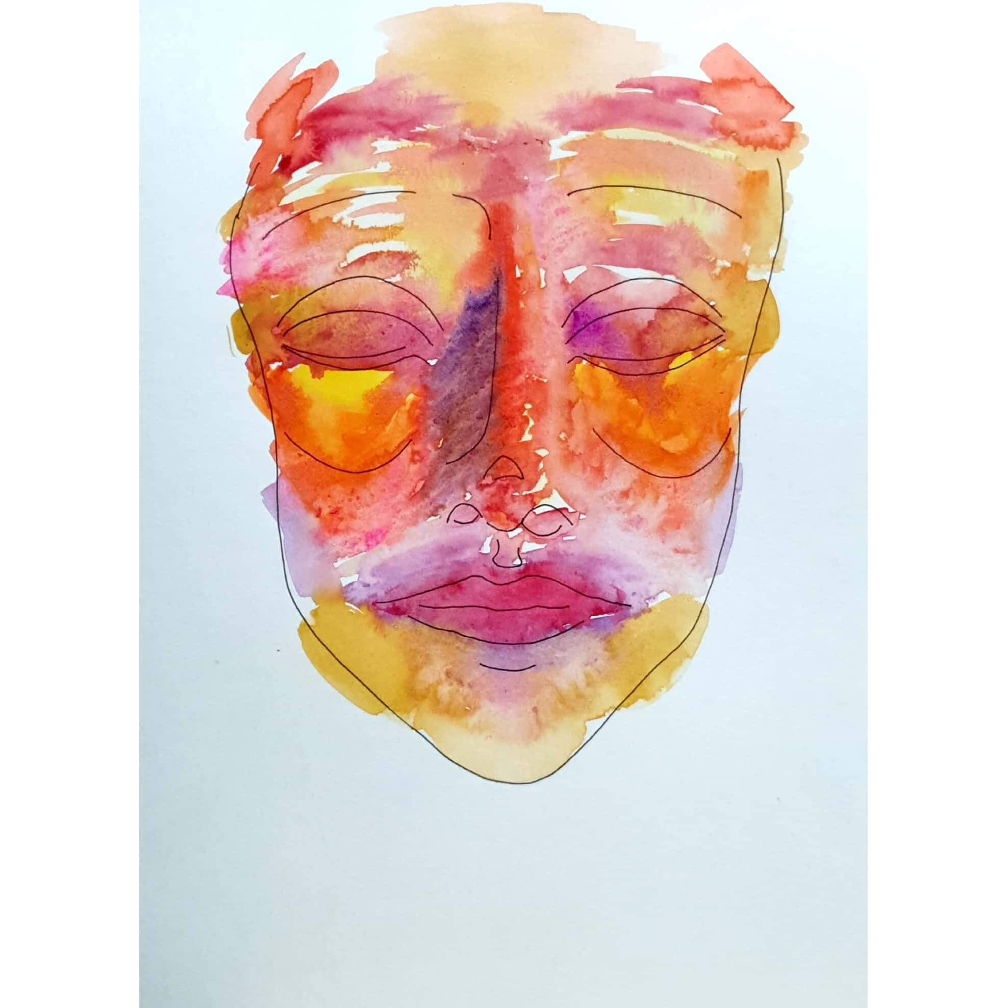  Close Eyes 눈을 감다 / 일러스트 그림 드로잉 / 인물화 그리기