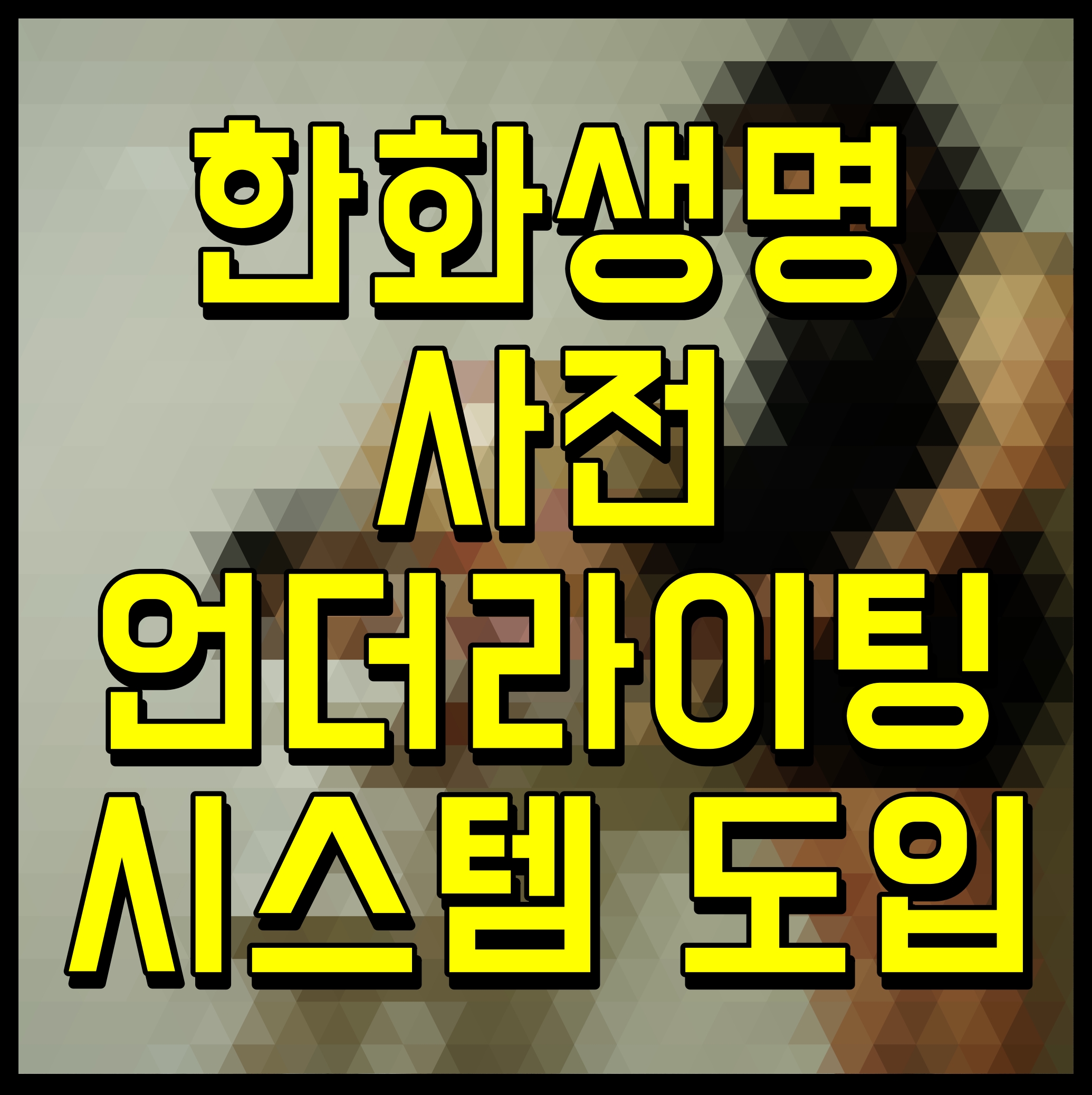  한화생명 사전 언더라이팅 시스템 도입