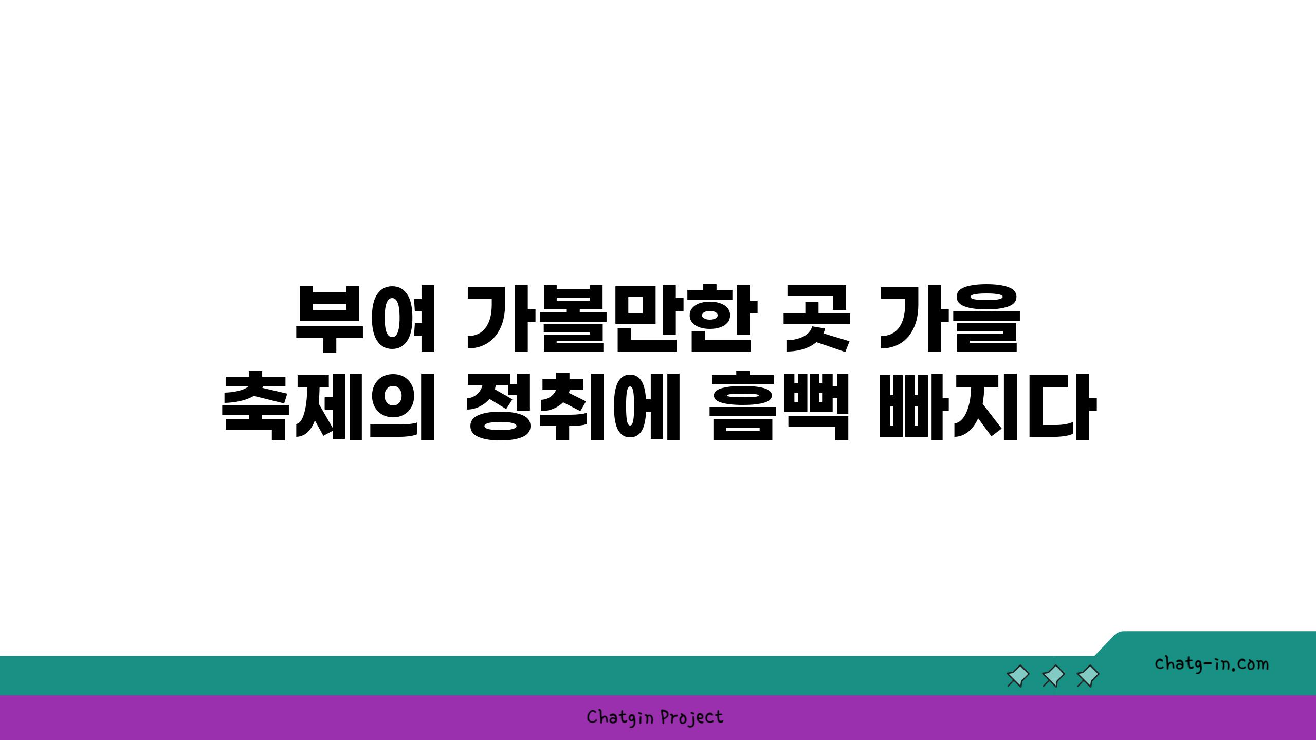 부여 가볼만한 곳 가을 축제의 정취에 흠뻑 빠지다