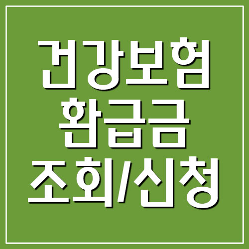 건강보험 환급금 조회 및 신청 방법