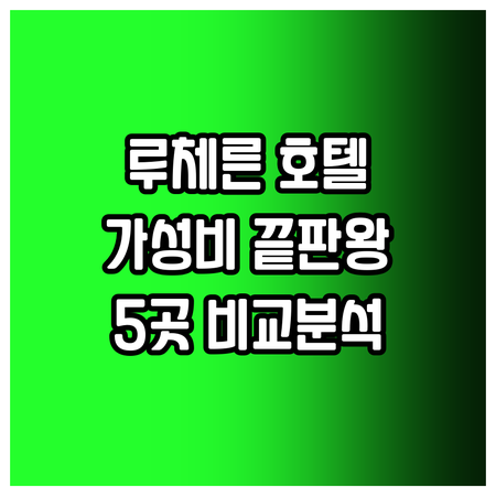 스위스 루체른 호텔 여행 후기 5곳 