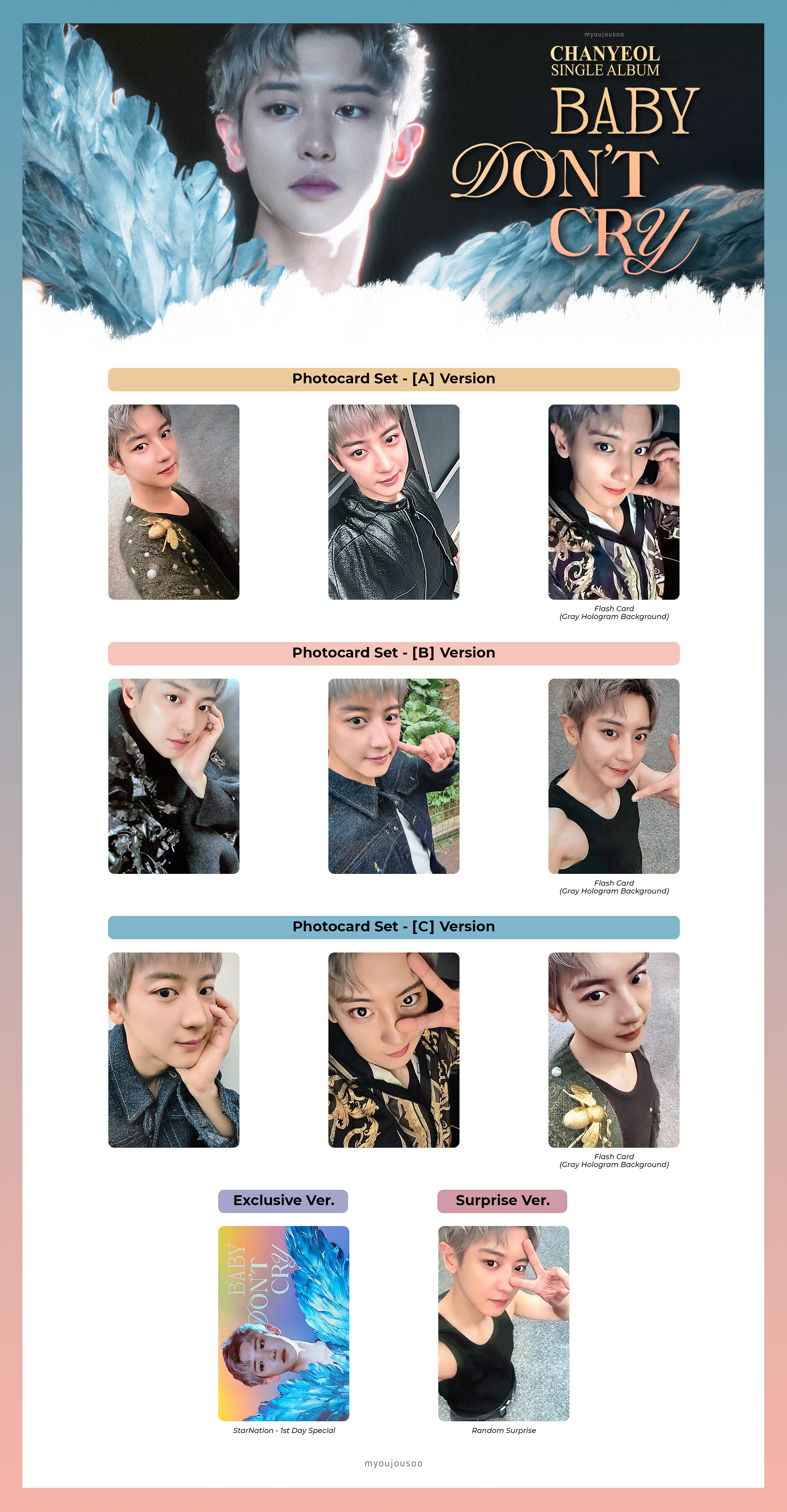 CHANYEOL - 人鱼的眼泪 Baby Don't Cry Single Album Photocard List