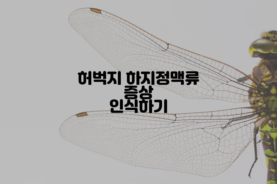허벅지 하지정맥류 증상 인식하기