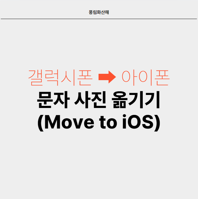 갤럭시폰에서 아이폰으로 연락처, 데이터, 사진 옮기기(Move to iOS)