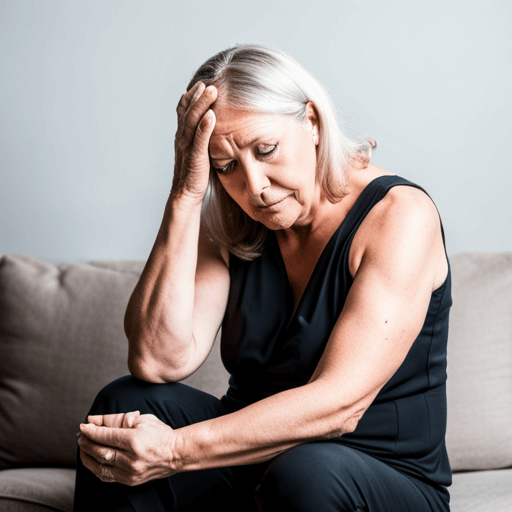 a middle-aged woman struggling with hormonal changes