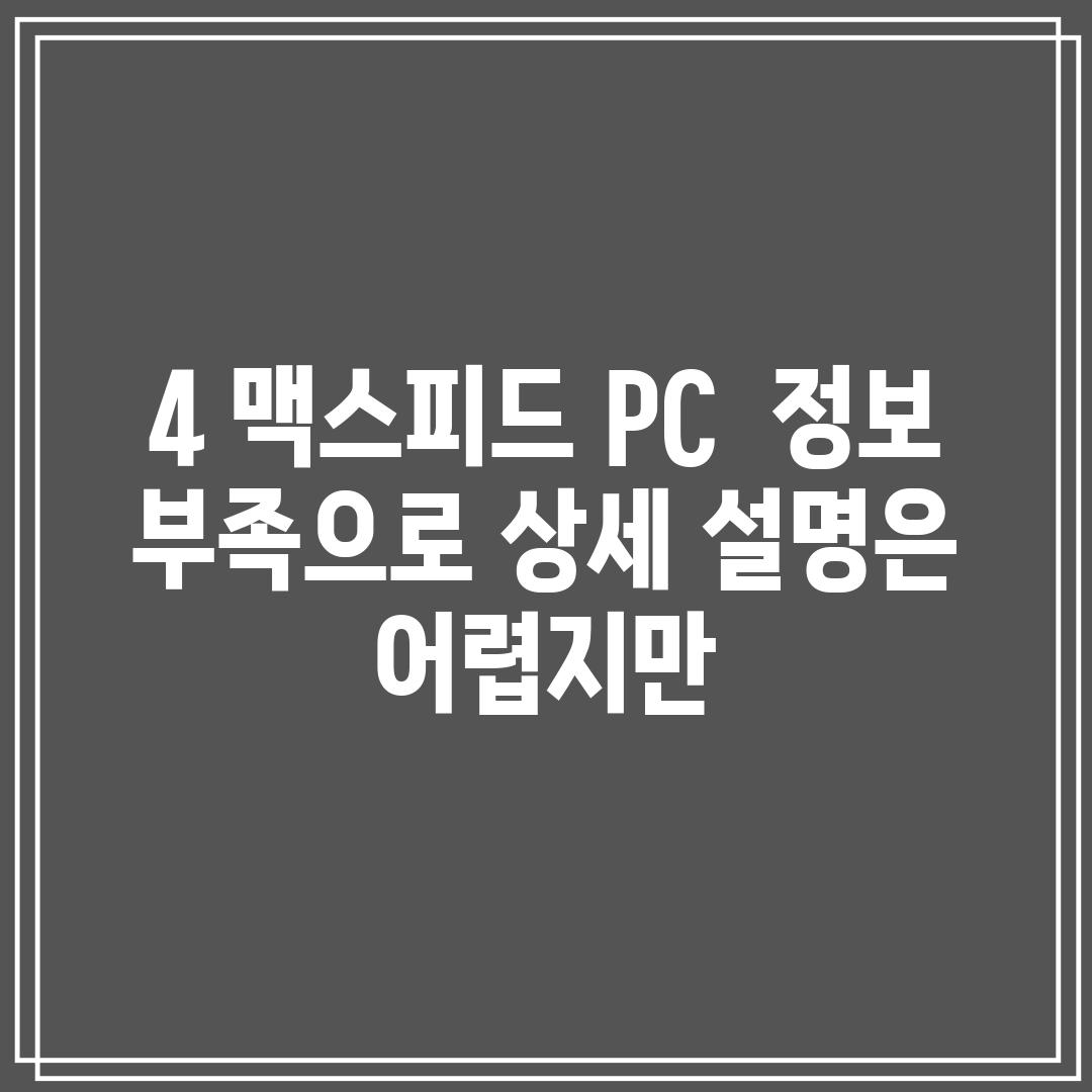 4. 맥스피드 PC:  정보 부족으로 상세 설명은 어렵지만...