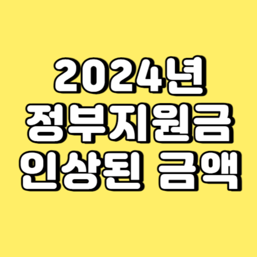 2024년 정부지원금 인상된 금액 썸네일