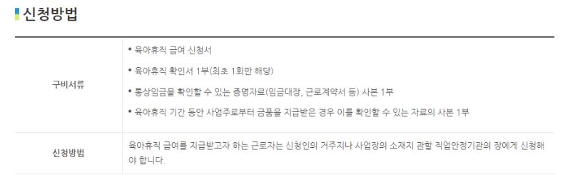 육아휴직 필요서류