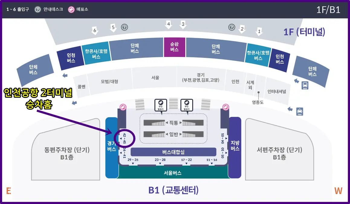 인천공항 2 터미널 7200 공항버스 타는 곳
